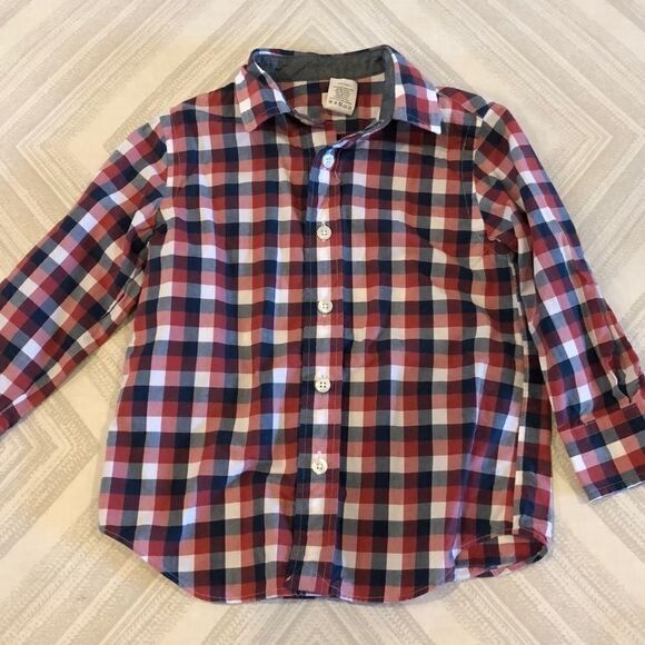 Crewcuts Boys Red White Blue Button Down Shirt - Picture 1 of 7